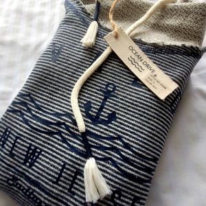 NWT Avalon Ocean Drive Hoodie, Anchor Stripped Print, S Size, Navy Color